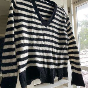 LNA Black and White Cropped Sweater